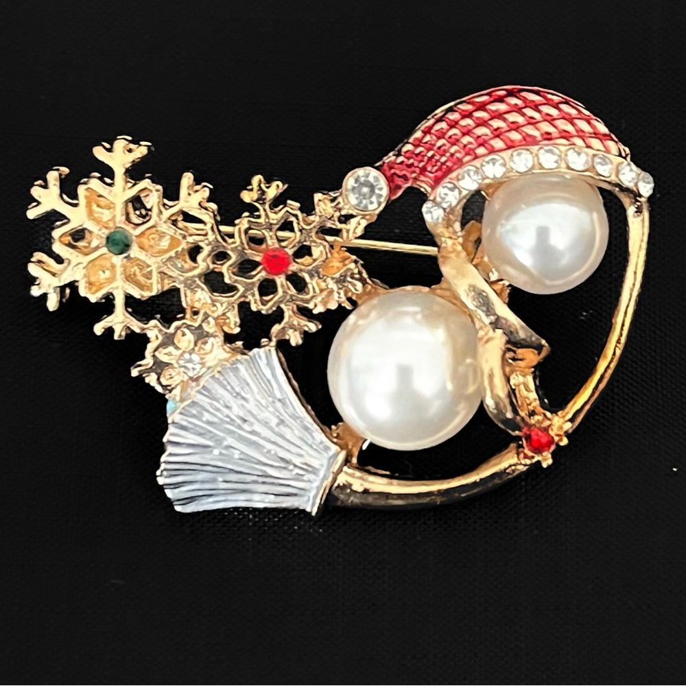 Flying Snowman Christmas Brooch-Brooches are Back 2024/2025